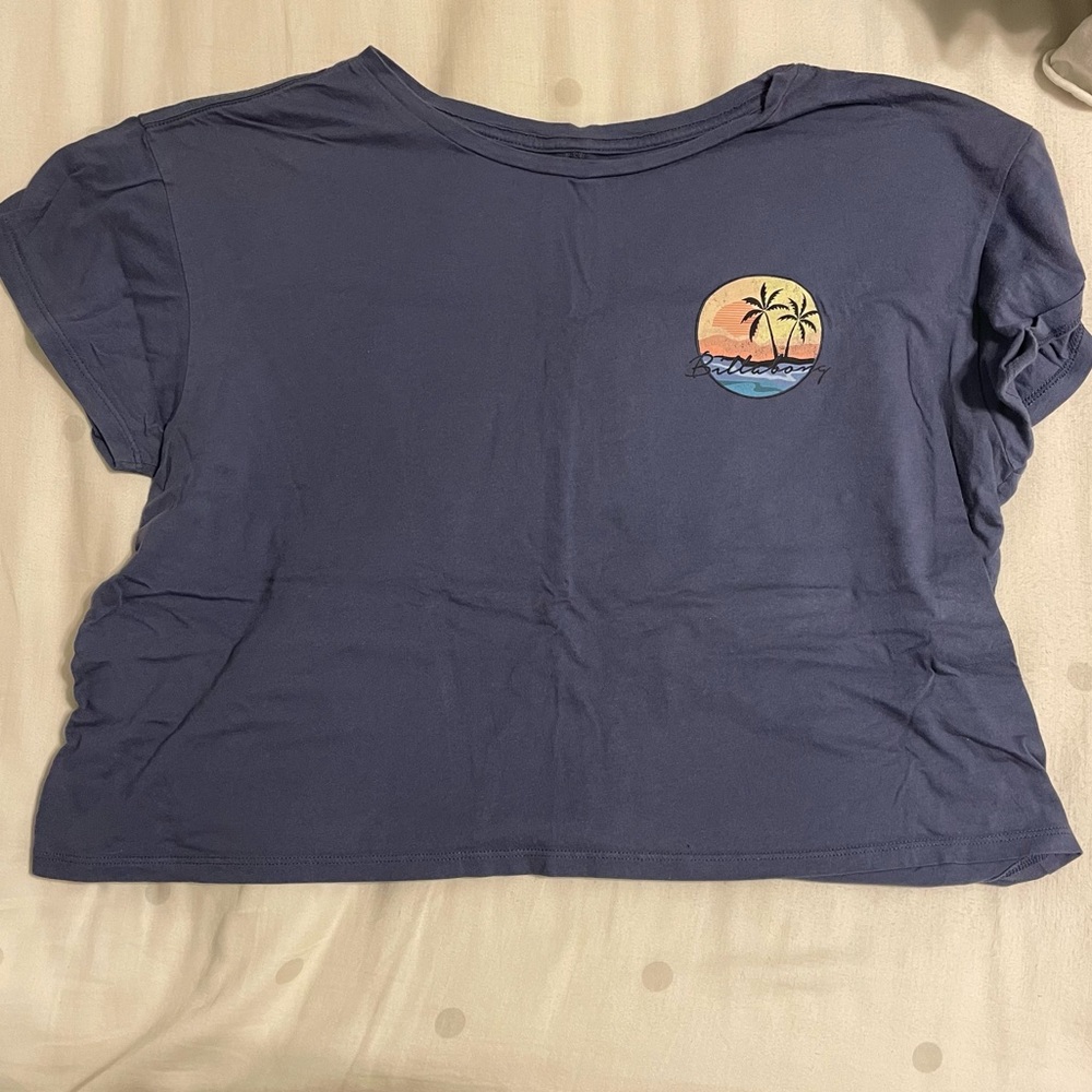 Blue billabong open back cropped top